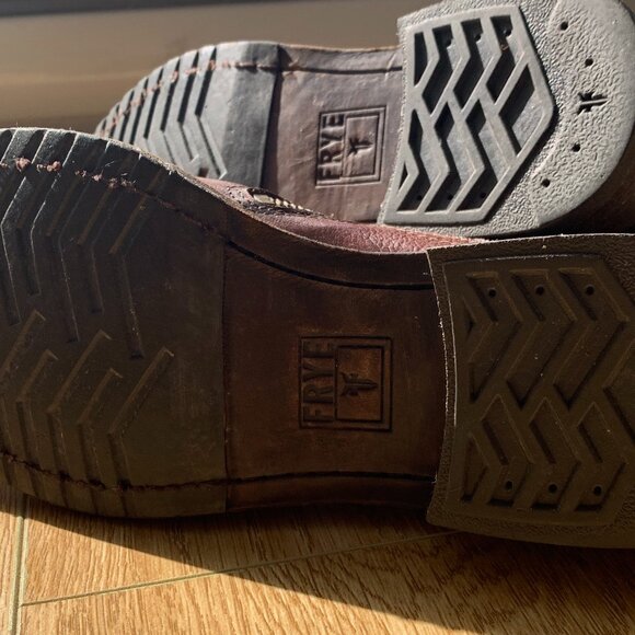 FRYE | Size 7D US Men's Leather Brown Double side zip Boots - Picture 7 of 16